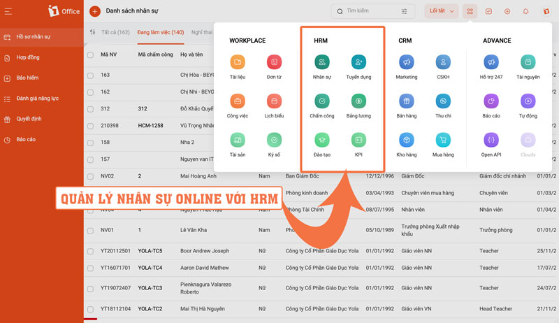 Phần mềm quản trị nhân sự số (HRM)
